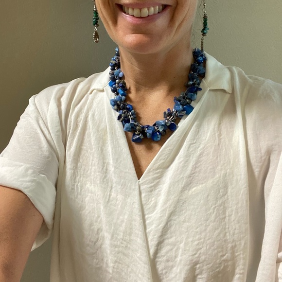 15” Lapis lazure crystal necklace - Picture 7 of 7